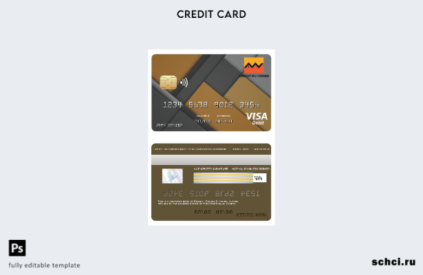 цифровая загрузка шаблона карты Visa банка Congo Credit